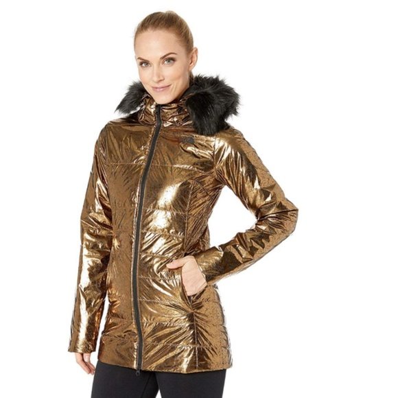 The North Face Jackets & Blazers - The North Face Small Harway Metallic Copper Black Insulated Parka Jacket NWT